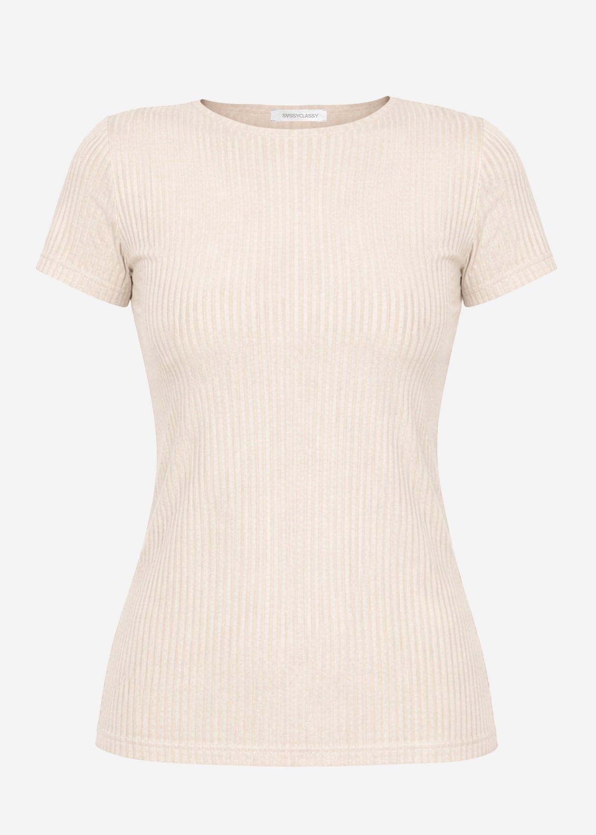 Ribbed jersey T-shirt - beige