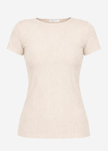 Ribbed jersey T-shirt - beige