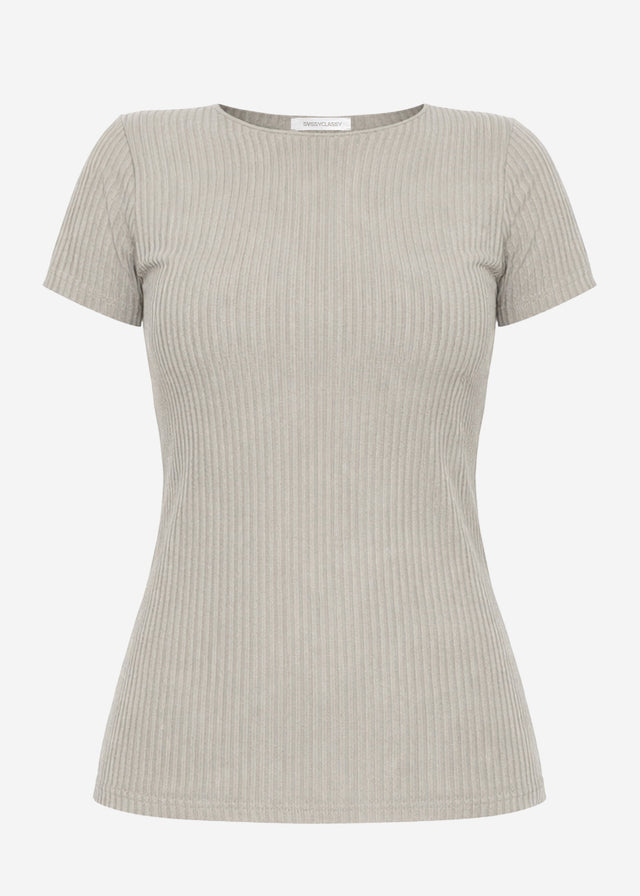 Ribbed jersey T-shirt - taupe