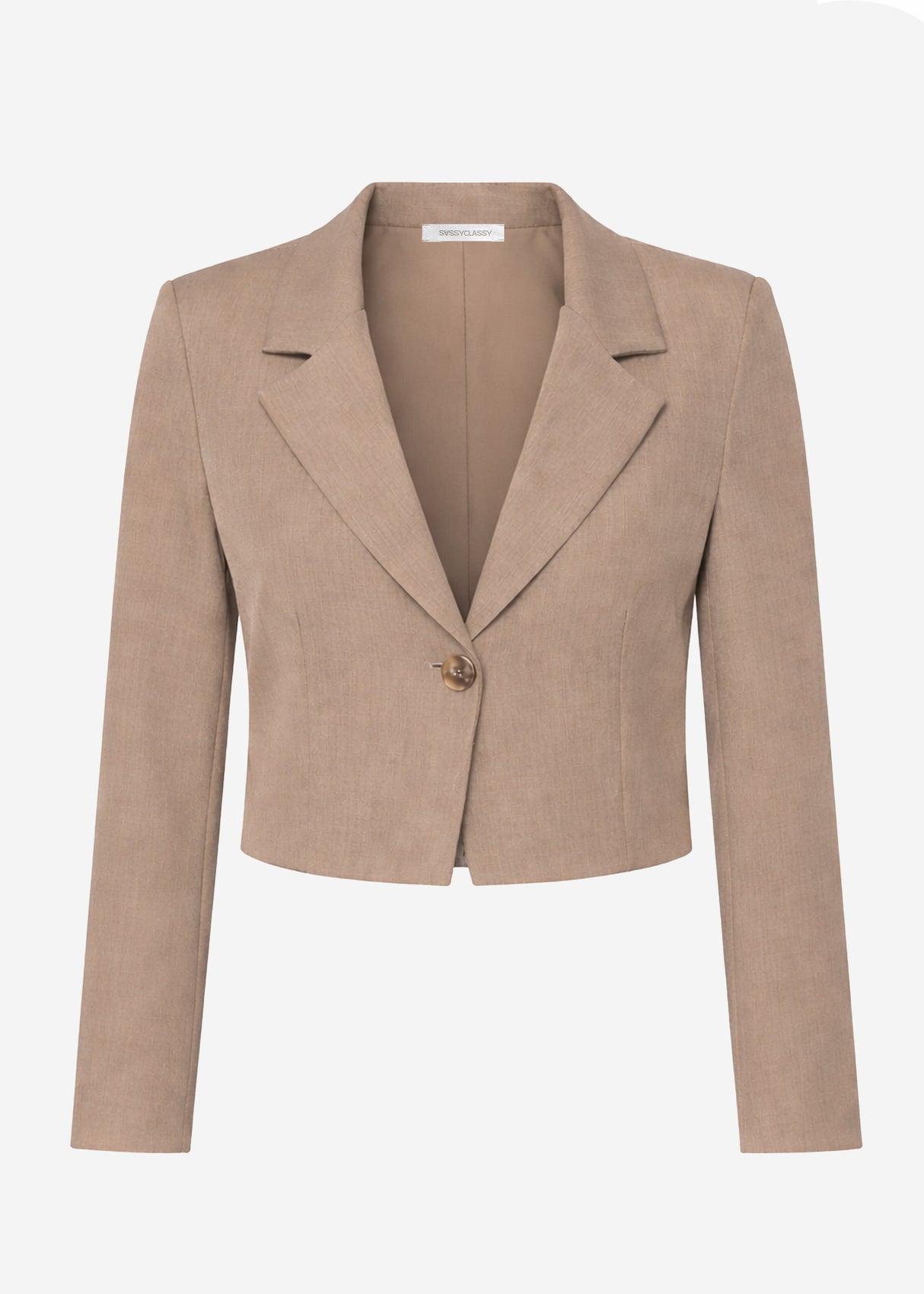 Cropped Blazer - dunkelbeige