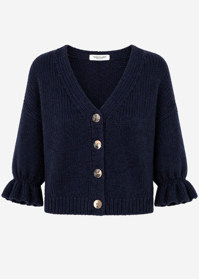Cardigan with three-quarter sleeves - dark blue