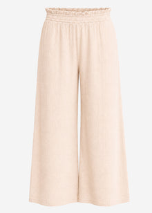 Musselin Hose mit weitem Bein - beige