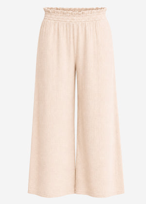 Musselin Hose mit weitem Bein - beige