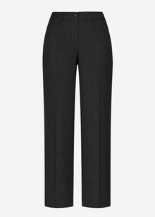 High-waisted straight-leg trousers - black