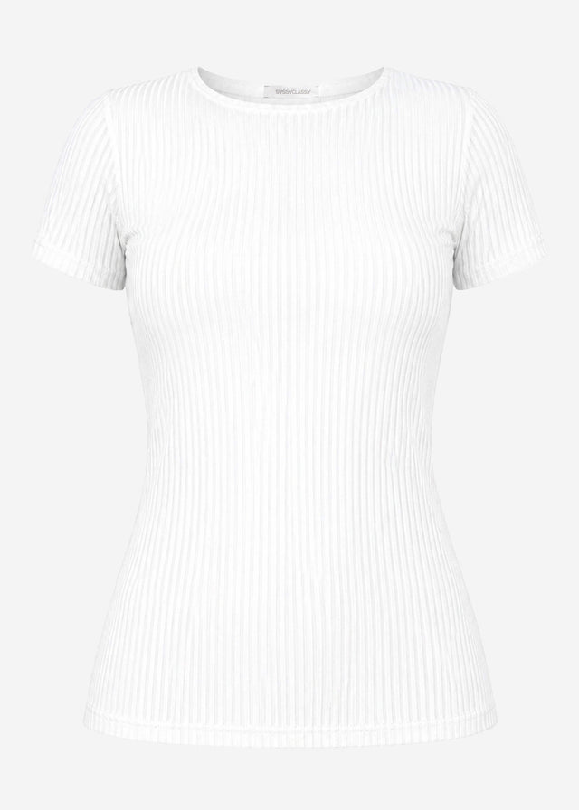 Ribbed jersey T-shirt - off-white