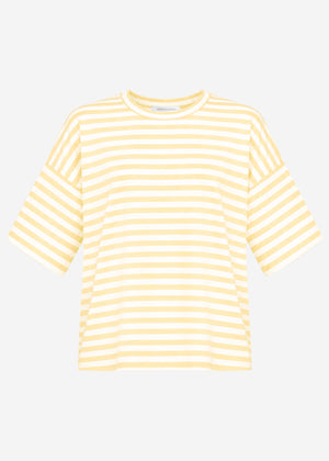 Oversize T-Shirt mit Streifen - gelb-weiß