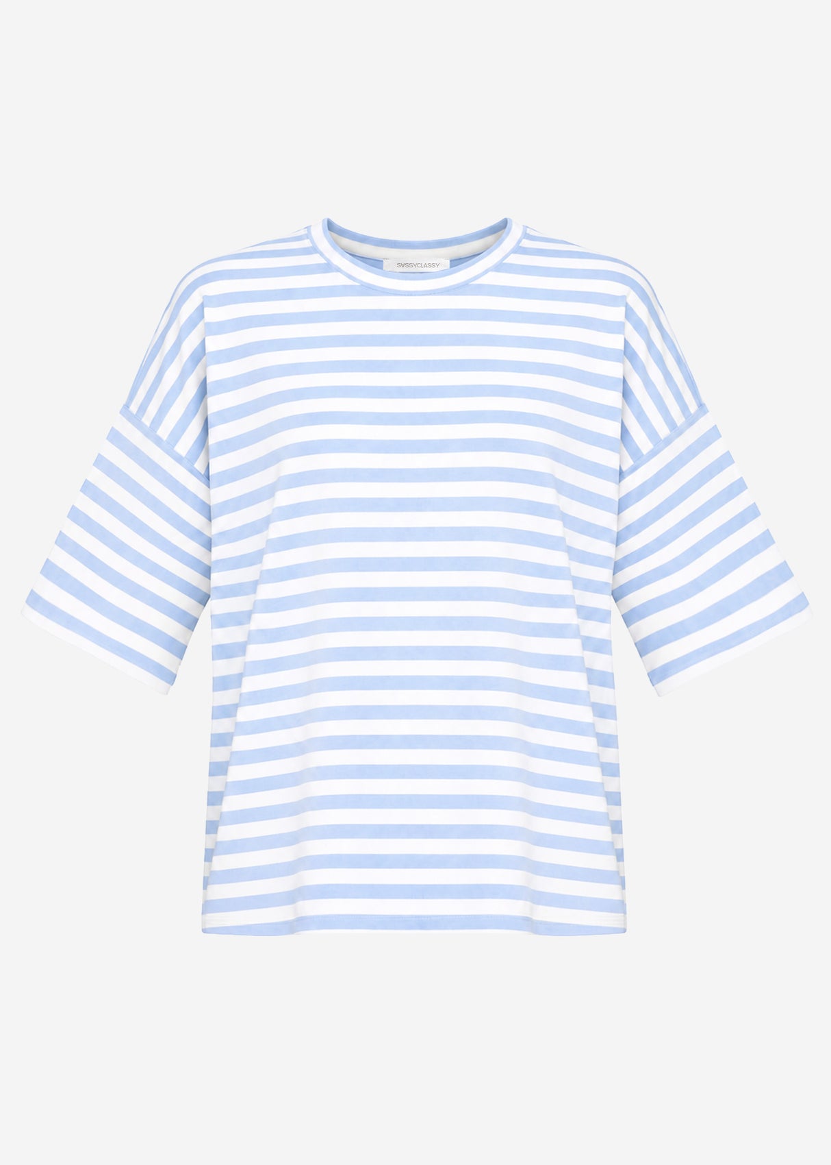 Oversize T-Shirt mit Streifen - blau-weiß