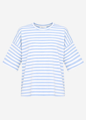 Oversize T-Shirt mit Streifen - blau-weiß