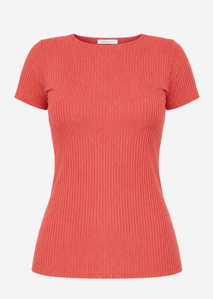 T-Shirt in geripptem Jersey - hummer