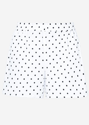 Musselin Shorts mit Punkten - weiß