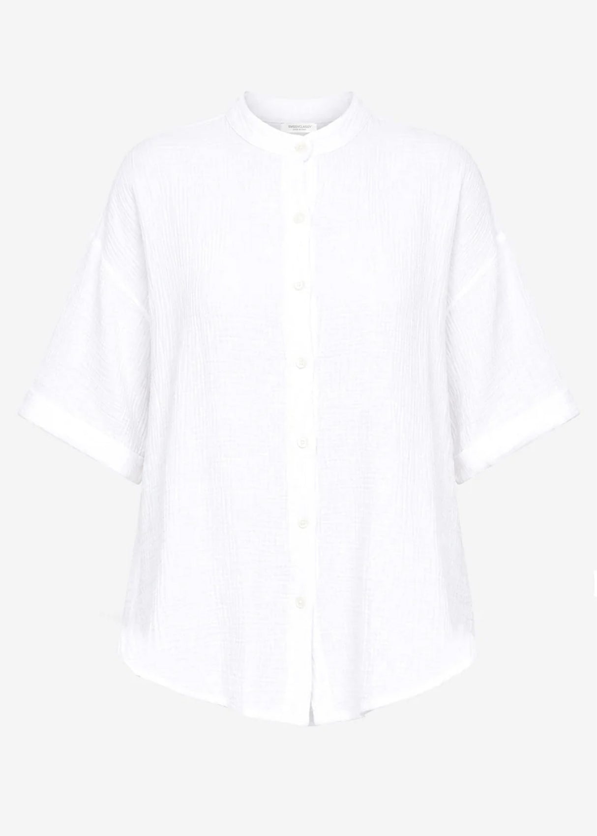 Musselin Bluse mit halblangen Ärmeln - weiß
