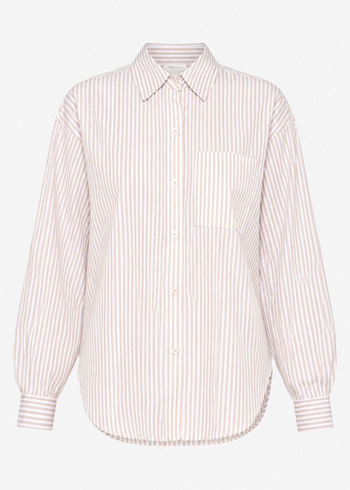 Gestreifte Oversize Bluse - beige