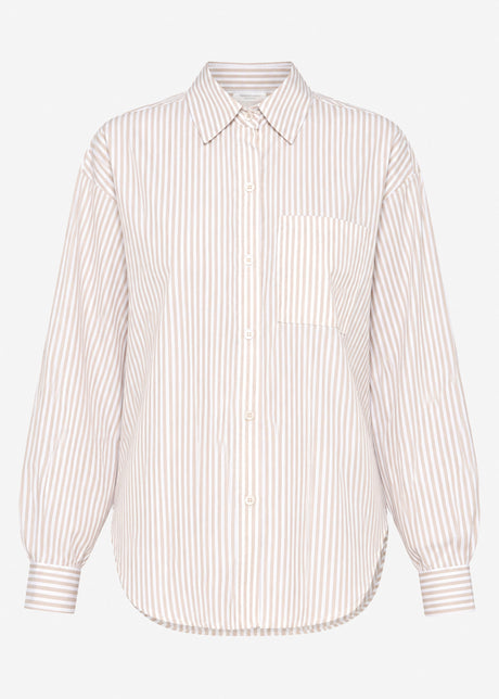 Gestreifte Oversize Bluse - beige von SASSYCLASSY