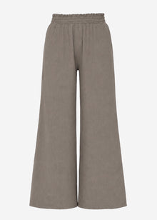 Musselin Hose mit weitem Bein - taupe