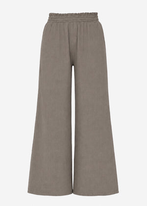 Musselin Hose mit weitem Bein - taupe