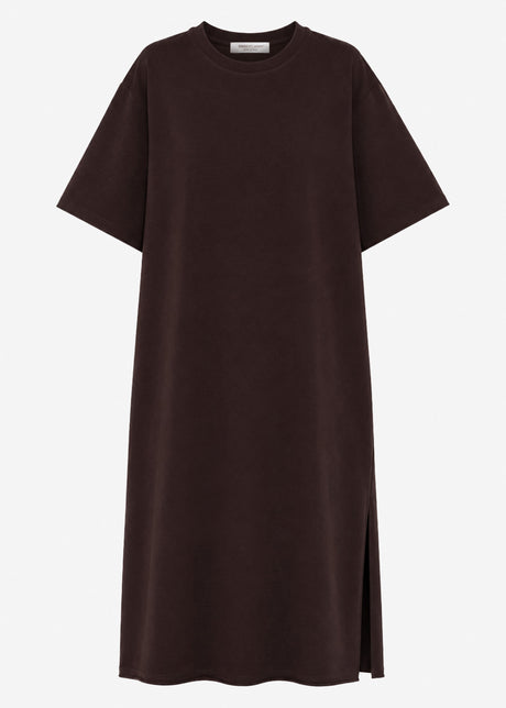 Langes Oversize T-Shirt Kleid - dunkelbraun von SASSYCLASSY