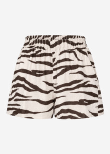 Musselin Shorts mit Zebra-Print - beige-braun