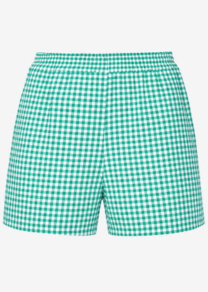 Musselin Shorts mit Vichy-Print - grün