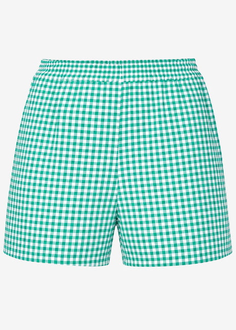 Musselin Shorts mit Vichy-Print - grün