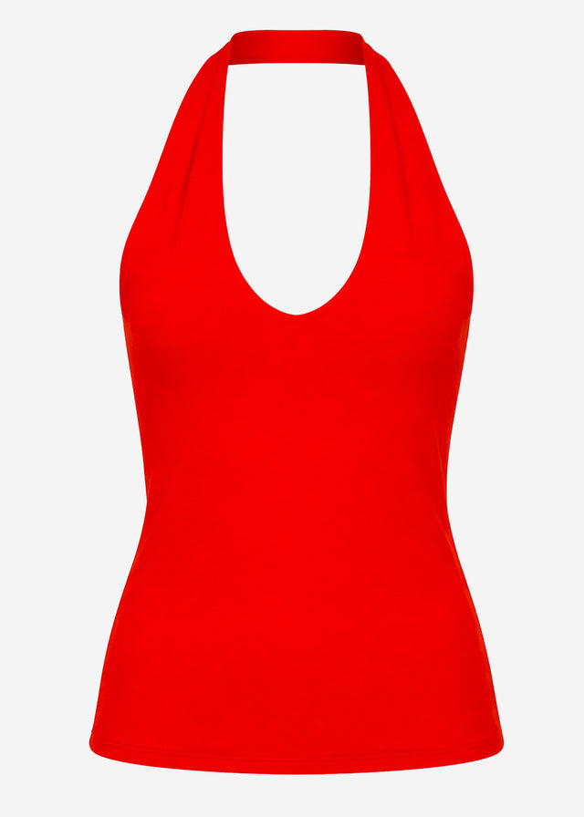 Halterneck top - red