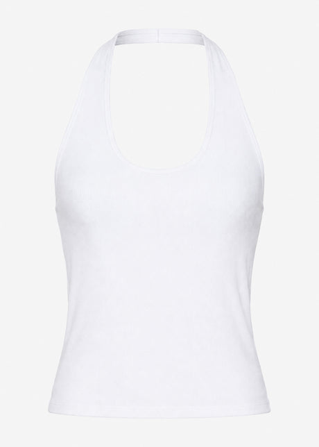 Geripptes Neckholder Top - weiß von SASSYCLASSY