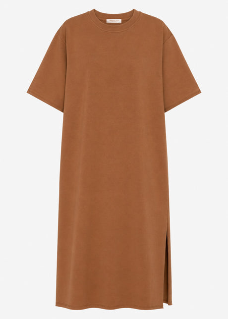 Langes Oversize T-Shirt Kleid - braun von SASSYCLASSY