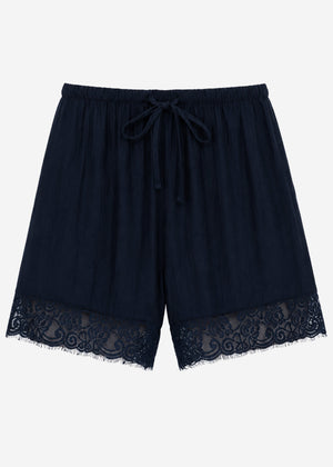Shorts mit Spitzendetails - dunkelblau