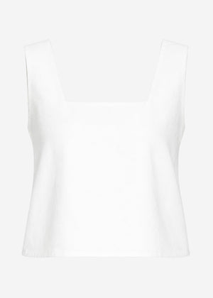 Cropped Top mit breiten Trägern - offwhite