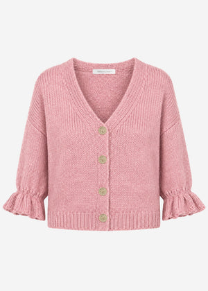 Strickjacke mit 3/4-Ärmeln - altrosa