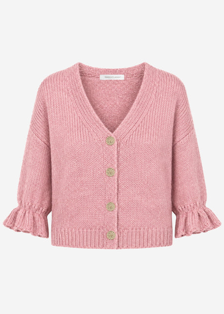 Strickjacke mit 3/4-Ärmeln - altrosa