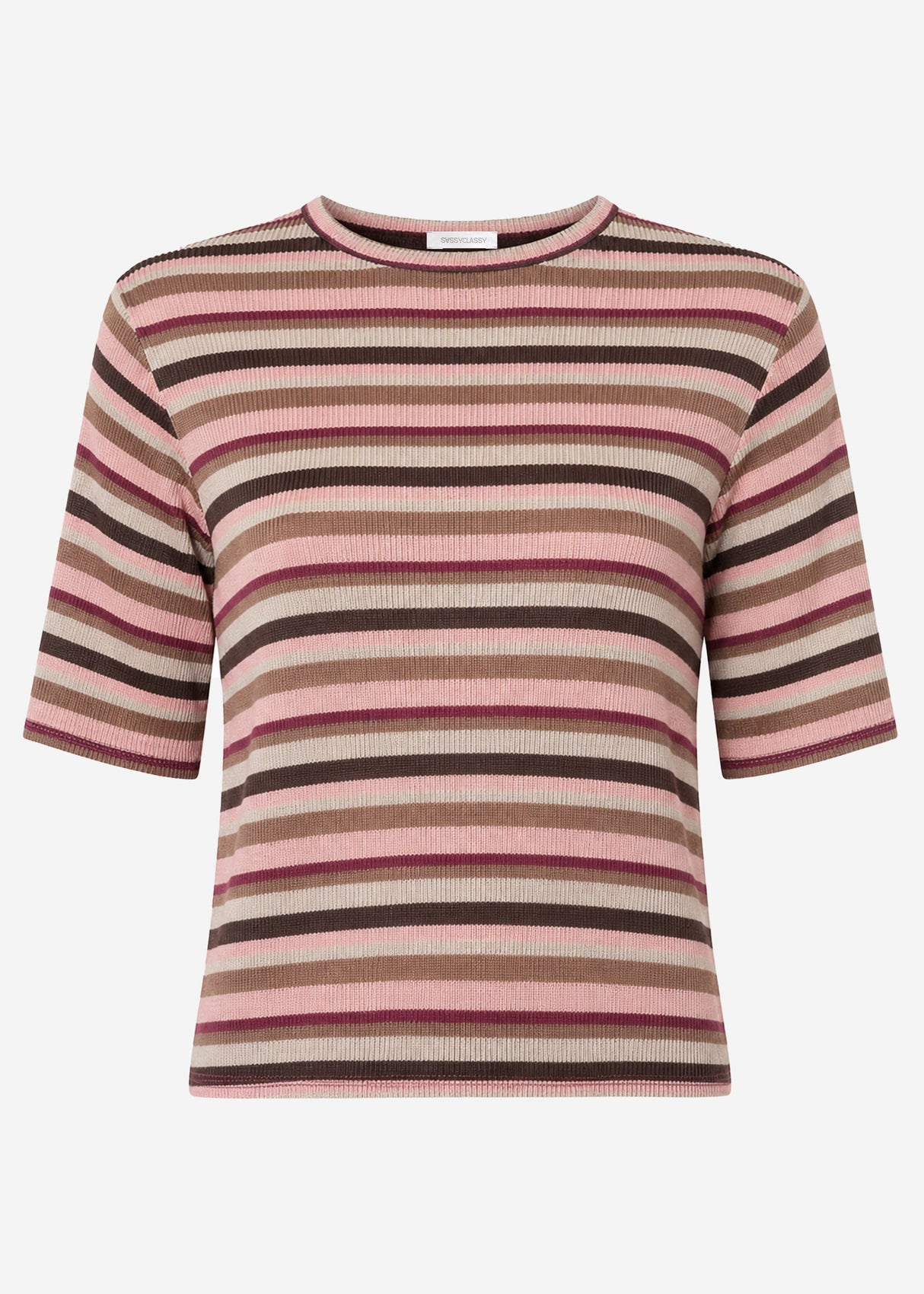 Gestreiftes Oversize Strick Shirt - rosa