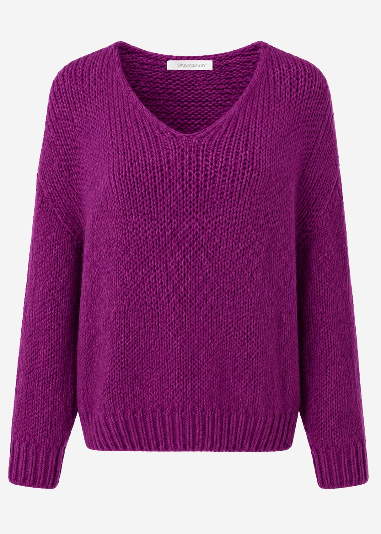 Pullover mit V-Ausschnitt - mauve