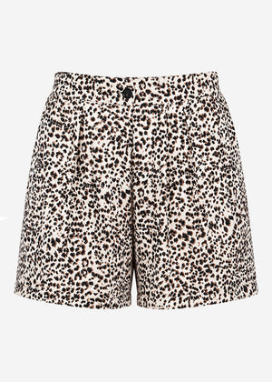 City Bermudashorts mit Leo-Print - beige