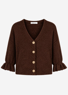 Strickjacke mit 3/4-Ärmeln - braun