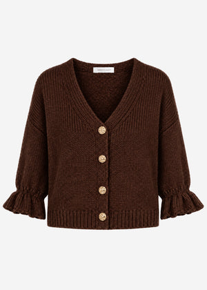 Strickjacke mit 3/4-Ärmeln - braun