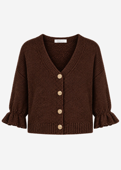 Strickjacke mit 3/4-Ärmeln - braun