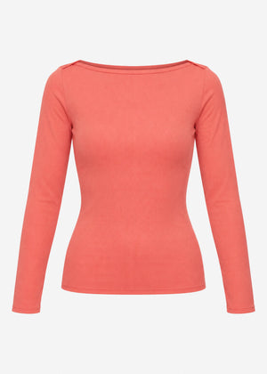 Langarmshirt mit U-Boot Ausschnitt - hummer