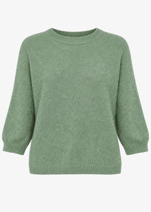 Strickoberteil mit Alpaka - salbeigrün