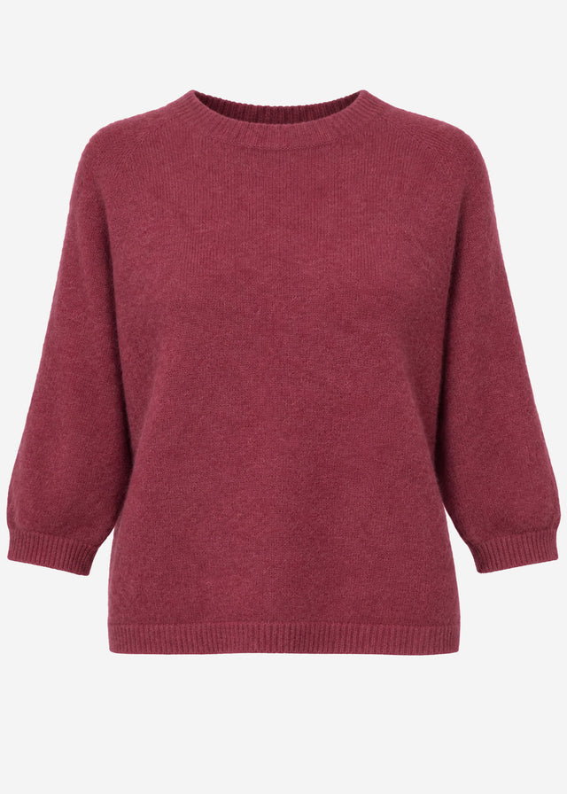 Strickoberteil mit Alpaka - beere