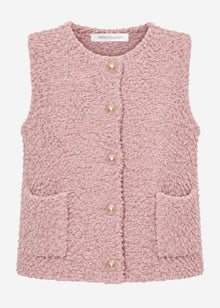 Bouclé waistcoat with pockets - dusty rose