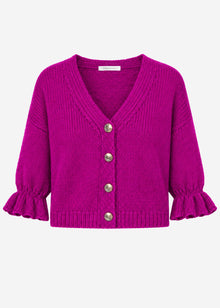 Cardigan with three-quarter sleeves - fuchsia