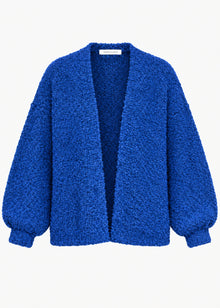 Oversized bouclé cardigan - blue