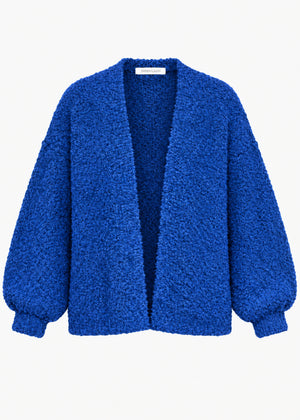 Oversized bouclé cardigan - blue