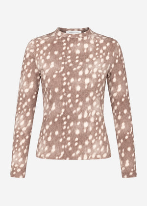 Langarmshirt mit Bambi-Print - taupe