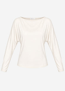 Long-sleeved top with batwing sleeves - beige