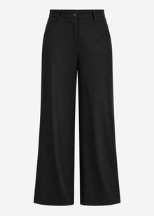 High-waisted wide-leg trousers - black