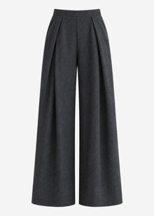 Bundfaltenhose mit weitem Bein - anthrazit
