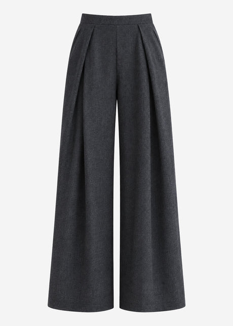 Bundfaltenhose mit weitem Bein - anthrazit