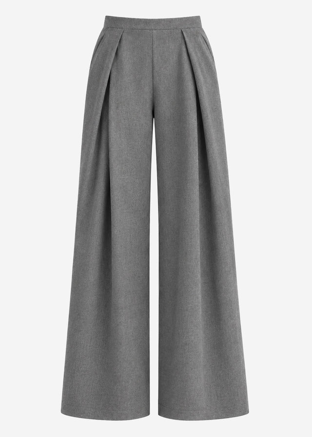 Schlupfhose mit Kellerfalte - grau
