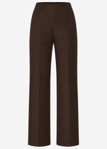 Straight-leg trousers with pressed creases - brown